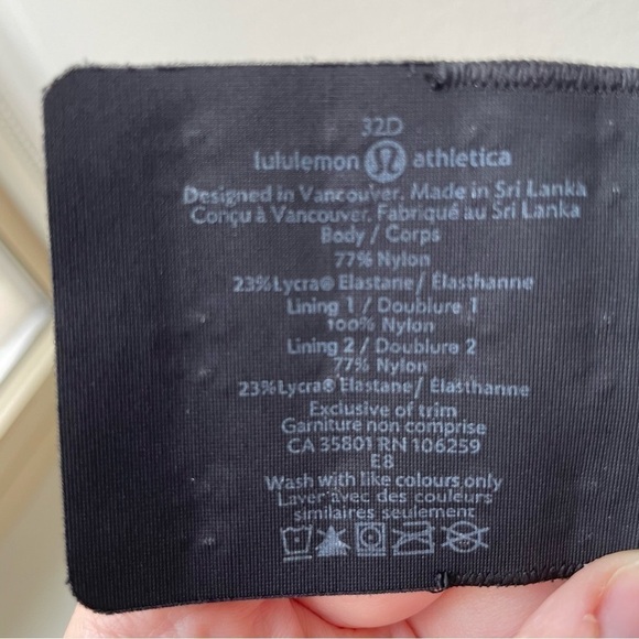 Lululemon Ta Ta Tamer III Sports Bra, Black, Size 32D - Picture 11 of 11